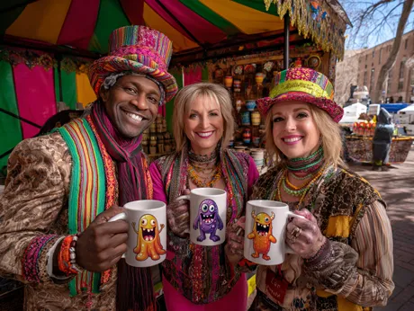 Equipas de vendedores de feiras e festivais