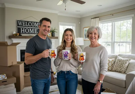 Equipas para festas de inauguração de casa