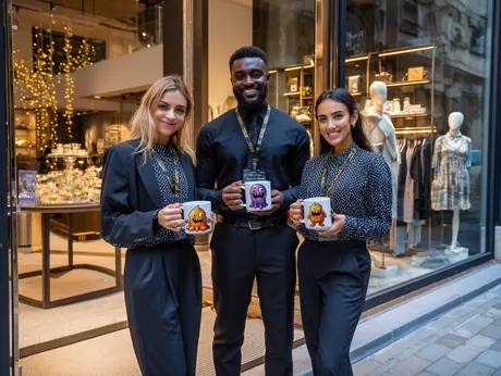 Pessoal de retalho e cafés